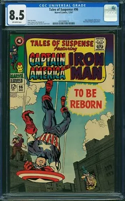 Buy Tales Of Suspense 96 Cgc 8.5 Marvel 1967 Captain America Iron Man Reborn C4 • 132.02£