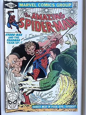 Buy Amazing Spiderman #217  (1981) - Sandman & Hydro-man App • 6.50£