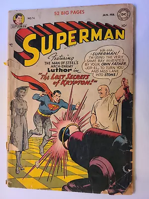 Buy Superman # 74 Dc 1952 Lex Luthor Cover And Story • 115.71£