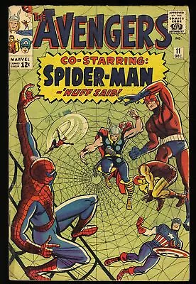 Buy Avengers #11 VG+ 4.5 2nd Appearance Kang Spider-Man Crossover! Marvel 1964 • 166.97£