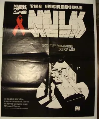 Buy 1994 The Incredible Hulk #420 Aids Awareness Promo Poster Marvel 25x20 • 9.34£