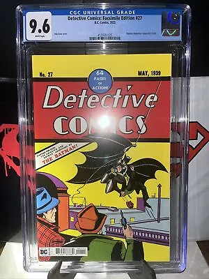 Buy CGC 9.6 Detective Comics 27 5/39 Facsimile 2022 1st App Batman DC • 62.13£