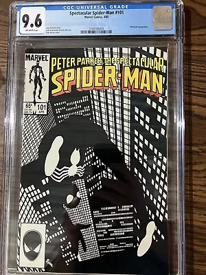 Buy SPECTACULAR SPIDER-MAN #101 CGC 9.6 NM+ Wp Classic Byrne Cover 1985 Symbiote MCU • 104.83£