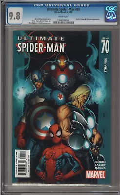 Buy Ultimate Spider-Man #70 CGC 9.8 White Pages Iron Man Thor Captain America App • 65.62£