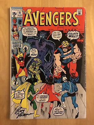 Buy AVENGERS #91 (Marvel 1971) KREE-SKRULL WAR Saga SIGNED ROY THOMAS • 11.64£