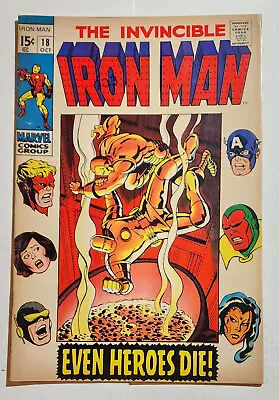 Buy INVINCIBLE IRON MAN #18 Silver Age, Avengers, 2nd MADAME MASQUE Appearance • 9.30£