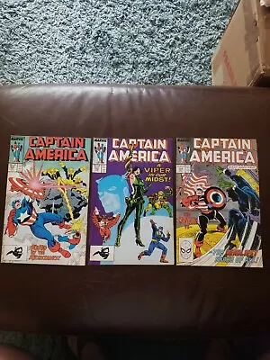 Buy Captain America #342 343 & 344 VF/NM 1st Full App  Coachwhip Falcon Marvel 1988 • 15.52£