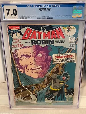 Buy Batman 234 CGC 7.0 1971 OW/WHITE -1st Appearance Silver Age Two-Face! Neal Adams • 349.47£