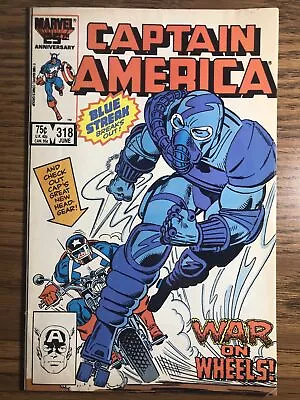 Buy Captain America 318 Death Of Death Adder & Blue Streak Marvel 1986 Vintage A • 3.85£