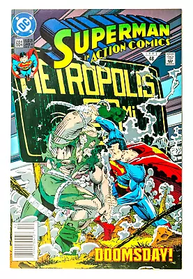 Buy Action Comics: Superman #684 (1992 DC) Doomsday Reaches Metropolis Newsstand NM- • 8.93£