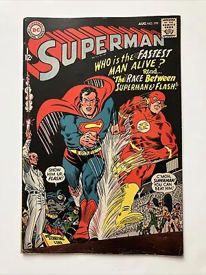 Buy Superman #199 (1967) 1st Flash/Superman Race VF/FN • 116.49£