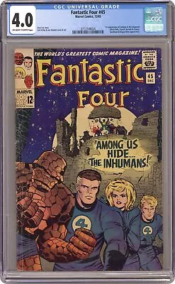 Buy Fantastic Four #45 CGC 4.0 1965 3712148024 1st App. Inhumans • 163.09£