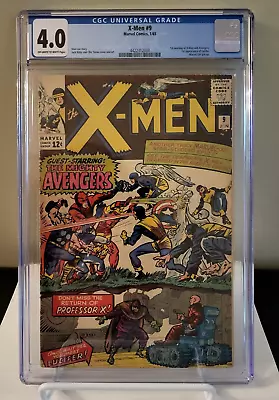 Buy X-Men #9 1965 CGC 4.0 (1st Meeting Of X-Men & Avengers)(1st App Of Lucifer) • 232.97£