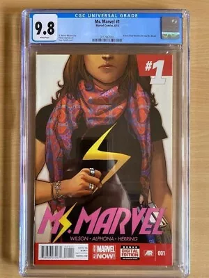 Buy Ms Marvel #1 2014 CGC 9.8 Kamala Kahn White Pages  • 499.99£
