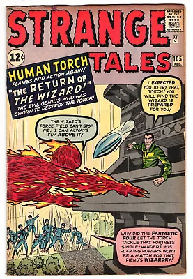 Buy Strange Tales #105 Very Good-Fine 5.0 Human Torch The Wizard Jack Kirby Art 1963 • 85.42£