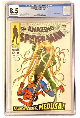 Buy Amazing Spider-Man #62 1968 CGC 8.5 VF+ 🔑 Classic Cover John Romita Sr • 194.12£