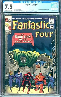 Buy Fantastic Four #39 (1965) CGC 7.5 - O/w To White Pages; Dr. Doom & Daredevil App • 327.72£