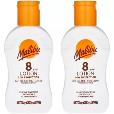 Buy 2 X 100ml Malibu SPF 8 Sun Cream Lotion Tan Screen • 8.90£