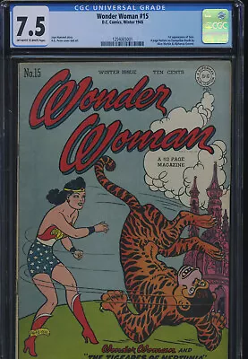 Buy WONDER WOMAN #15 - CGC-7.5, OW-W - Golden Age • 1,261.99£