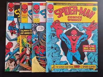 Buy Spider-man Comics Weekly #148 #149 #152 #153 Marvel Uk Weekly 1976 • 1.99£