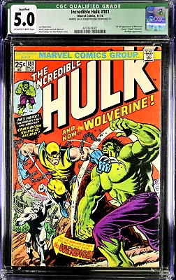 Buy Incredible Hulk #181 Comic Book 1974 CGC 5.0 1st Full App Wolverine Qualified • 1,863.85£