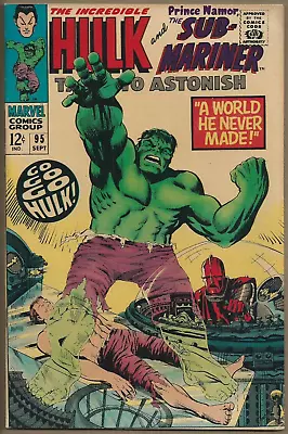 Buy *tales To Astonish #95*marvel 1967*hulk*stan Lee*1st App Stingray*sub Mariner*vf • 54.35£