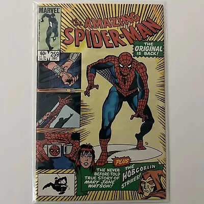 Buy Amazing Spider-Man #259, VF+ Classic Costume Origin Mary Jane Watson Key Issue • 13.16£