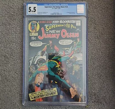 Buy SUPERMAN'S PAL JIMMY OLSEN 134 CGC 5.5 OWW Pages First Darkseid Cameo • 159.20£