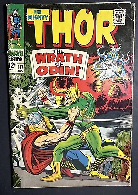 Buy Thor #147 Jack Kirby -Stan Lee W/Loki &Balder Origin Inhumans Marvel Comics 1967 • 10.88£