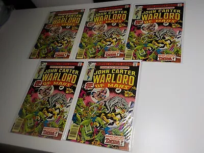 Buy JOHN CARTER WARLORD OF MARS #1, KEY 1st MARVEL APPEARANCE, 1977, 5 COPIES • 23.29£