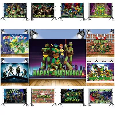 Buy Teenage Mutant Ninja Turtles Birthday Photography Backdrop Party Background Gift • 9.37£