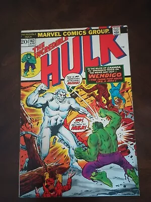 Buy Incredible Hulk #162 1st Appearance Of Wendigo 1973 VF- 7.5  Marvel Key Comic • 77.66£