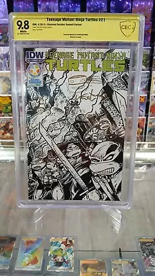 Buy TEENAGE MUTANT NINJA TURTLES # 21 Diamond Retailer Summit Variant CGC 9.8 Signed • 427.13£