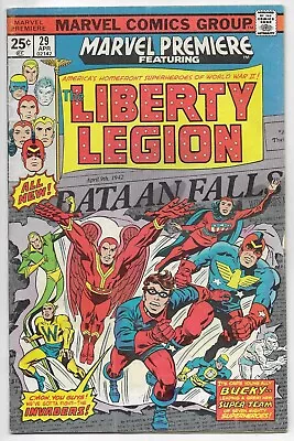 Buy MARVEL PREMIERE The Liberty Legion #29 BRONZE AGE COMIC BOOK Bucky Patriot 1976 • 10.09£