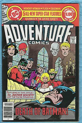 Buy Adventure Comics # 462, '79, Justice Society,  Death Of Earth Ll Batman , 7.5VF- • 30.19£