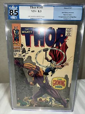 Buy THOR #140  PGX 8.5 STAN LEE STORY & JACK KIRBY ART 1967 1st Time GROWING MAN VF+ • 116.48£