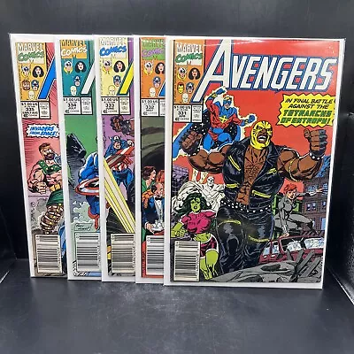Buy The Avengers Issue #’s 331 332 333 334 & 335  Lot (1991 Marvel Comics)(B54)(32) • 19.41£