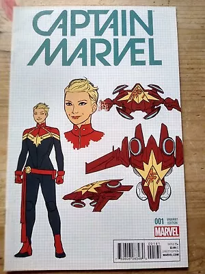 Buy Marvel Comics Captain Marvel 1 Design Variant Cover 2016 Kris Anka • 9.99£