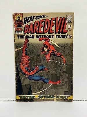 Buy Daredevil 16 1966 First John Romita Spider-Man Art Masked Marauder Nice Copy • 69.86£