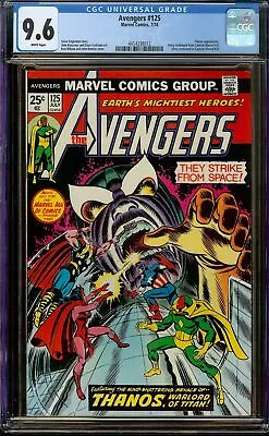 Buy Avengers #125 CGC 9.6 WHITE Pages - Marvel Comics 1974 - Thanos Appearance • 448.10£