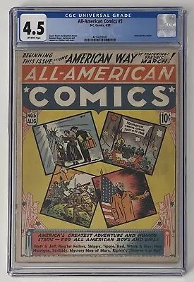 Buy All-American Comics #5 (1939) CGC 4.5 - American Way Begins - Scarce • 772.73£