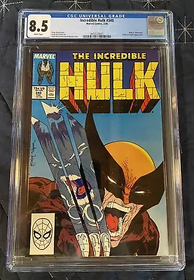 Buy Incredible Hulk #340 CGC 8.5 1988 Marvel Comic Todd McFarlane Wolverine White Pg • 135.91£