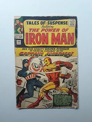Buy Tales Of Suspense 58 Marvel Comics 1964 Iron Man, Captain America • 38.83£