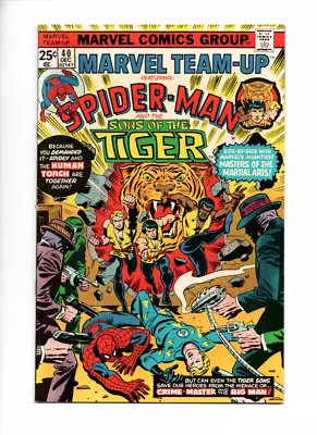 Buy Marvel Team-up #40 Spider-man & Sons Of The Tiger Vf 8.0 (12/75) Enforcers App • 5.44£