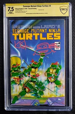 Buy 1987 Teenage Mutant Ninja Turtles #4 2nd Print SIGNED SKETCH Kevin Eastman CBCS • 310.64£
