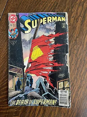 Buy Superman #75 CGC 9.6 Fair Condition Death Of Superman DC Comics 1993 Dan Jurgens • 7.68£