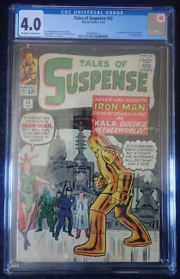 Buy Tales Of Suspense #43 🌜 CGC 4.0 OW/WH IRON MAN🌛1st Kala Queen Appearance 1963 • 271.04£