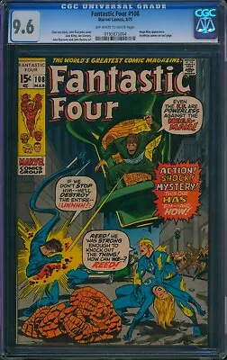 Buy Fantastic Four #108 ⭐ CGC 9.6 ⭐ Annihilus Cameo & Nega-Man App Marvel Comic 1971 • 229.10£