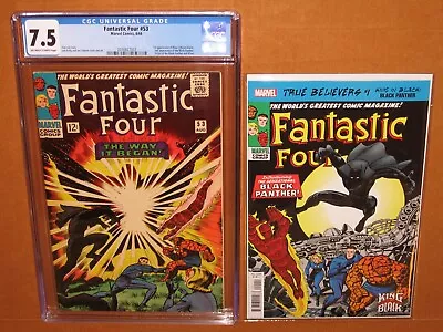 Buy Fantastic Four #53 CGC 7.5 2nd Black Panther; 1st Klaw; Origins! 12 Pix INSURED • 306.76£