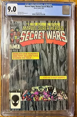 Buy Marvel Super Heroes Secret Wars #4 CGC 9.0 1984 Marvel (Classic Cover) MCU • 46.59£